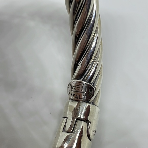 Reyes del Mar 18k Gold & Sterling Silver Amethyst  & Yellow Citrine Hinged Cuff - Picture 5 of 7